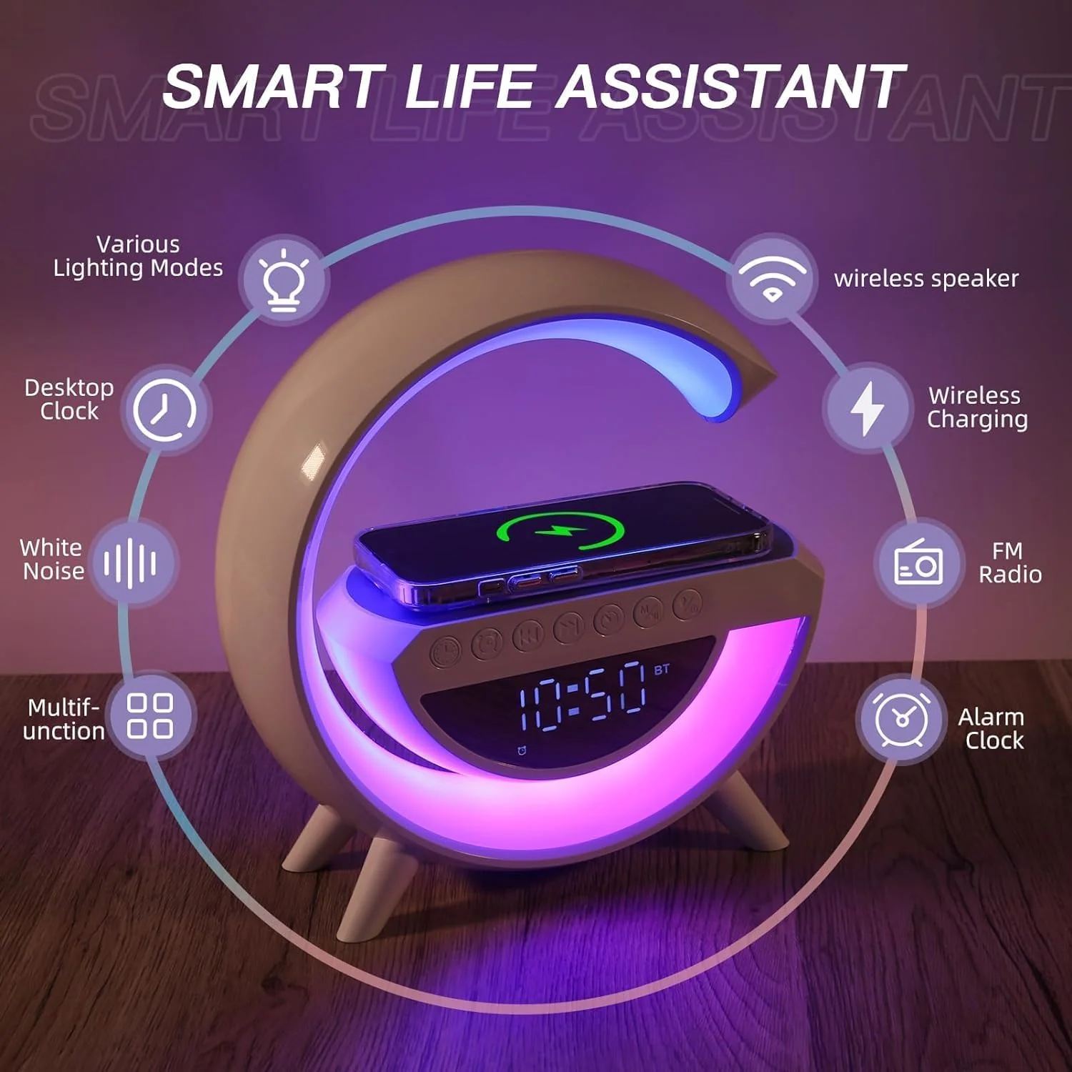 G-shaped Led Wireless Charging Speaker - Image 9