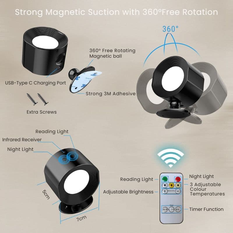 Saker LED Magnetic Wall Light - Image 10