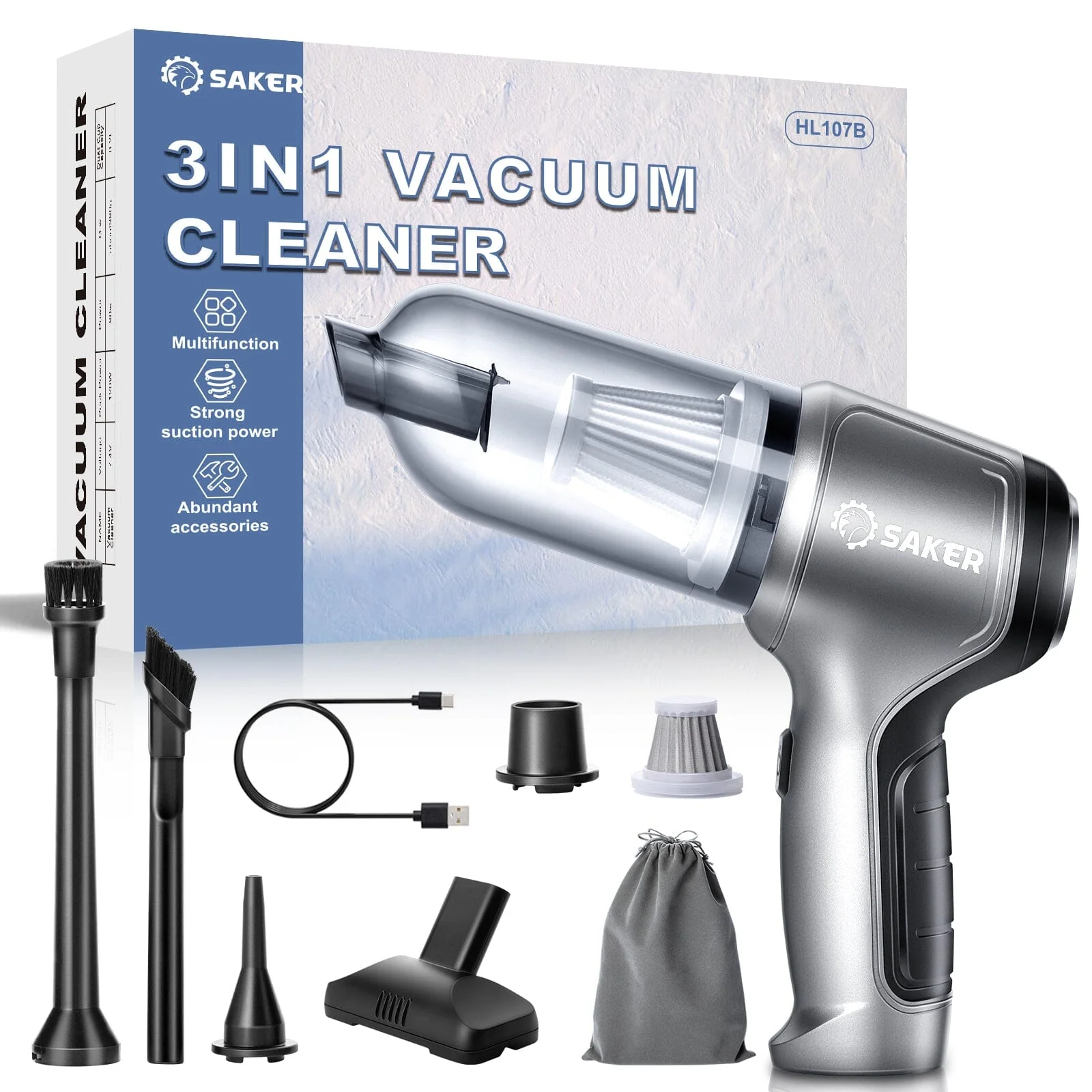 Saker Mini Handheld Cordless Vacuum Cleaner - Image 3
