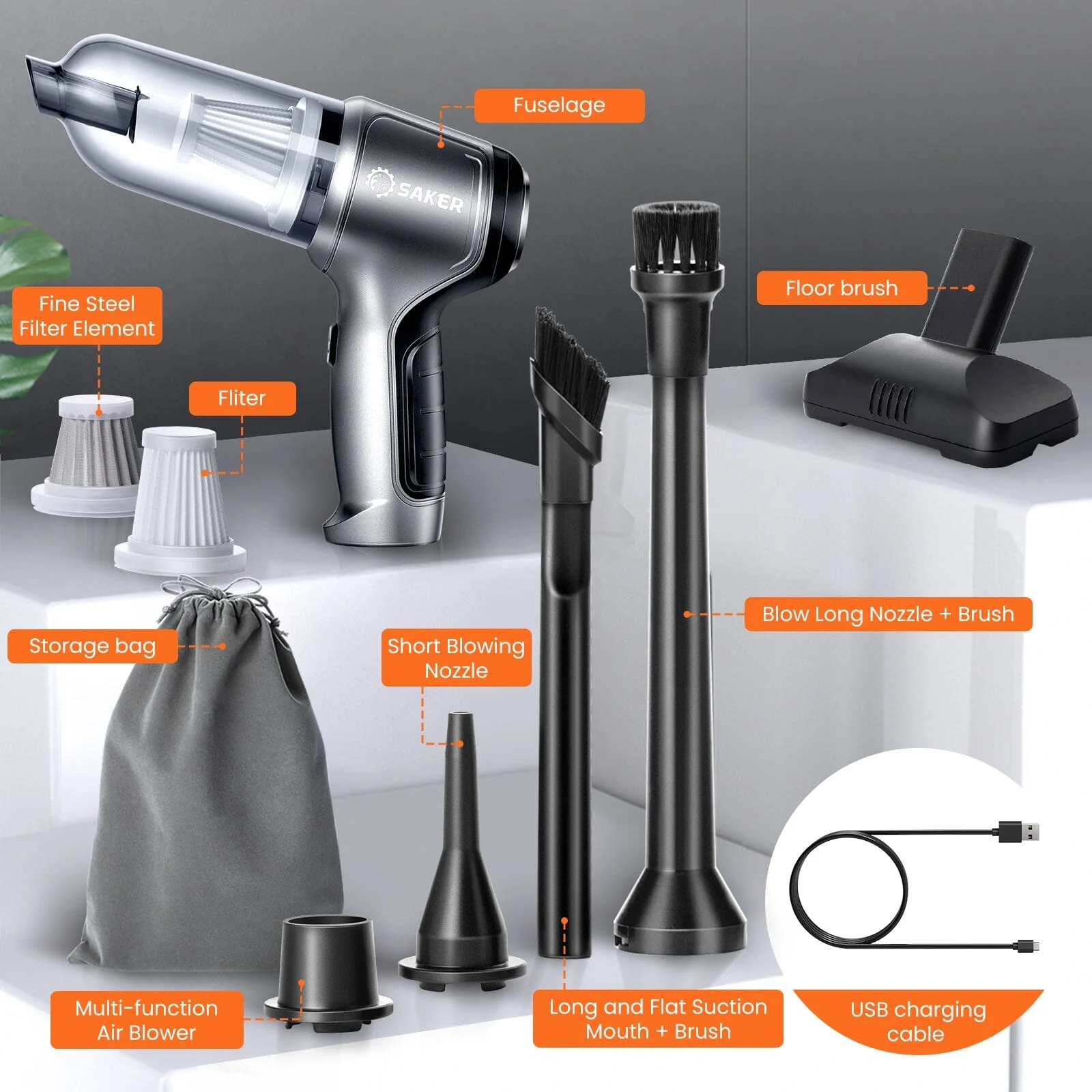 Saker Mini Handheld Cordless Vacuum Cleaner - Image 4