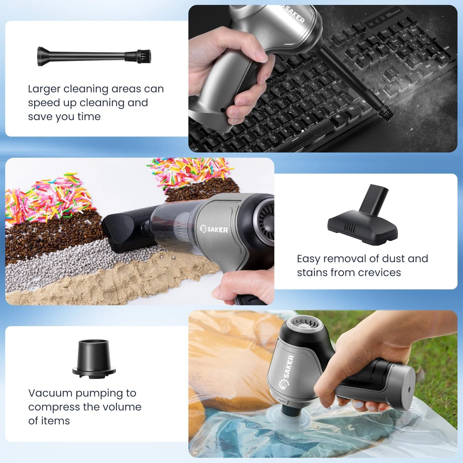 Saker Mini Handheld Cordless Vacuum Cleaner - Image 7