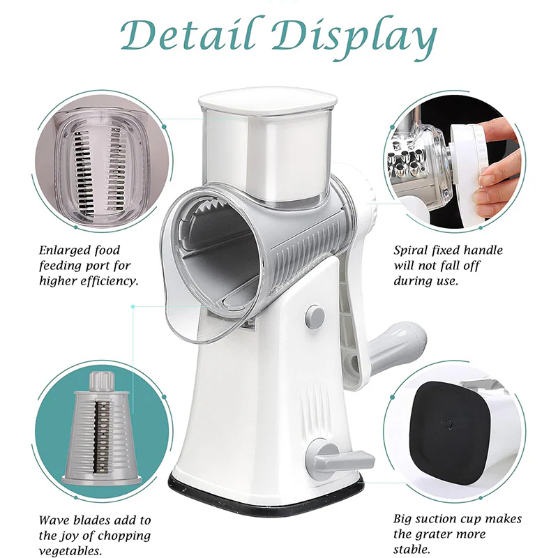 SAKER® 5 in 1 Rotary Cheese Grater Shredder - Image 10