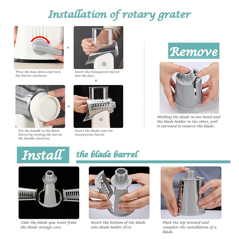 SAKER® 5 in 1 Rotary Cheese Grater Shredder - Image 9