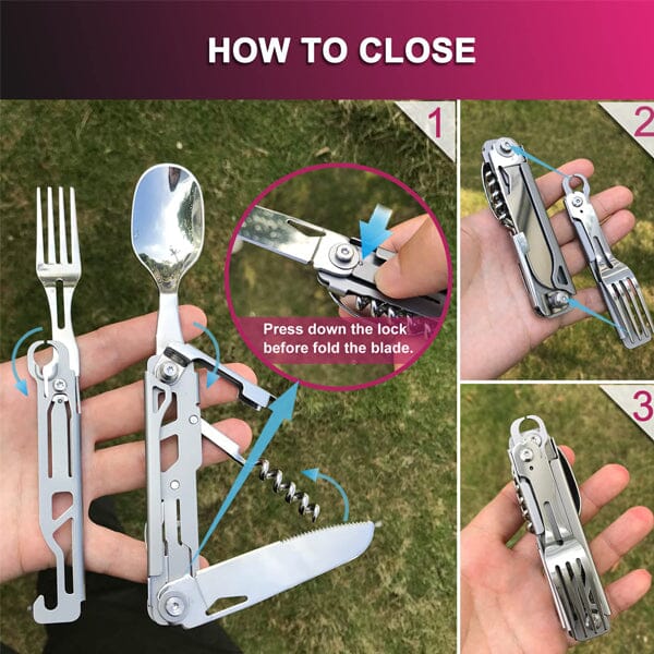 SAKER® 6-in-1 Camping Flatware Set - Image 6