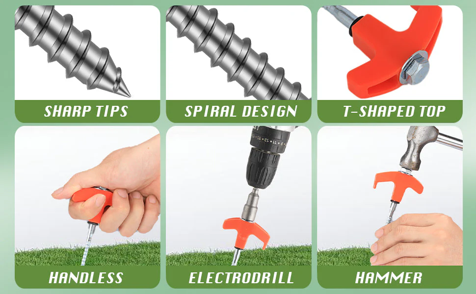 SAKER® 8" Screw in Tent Stakes - Image 6