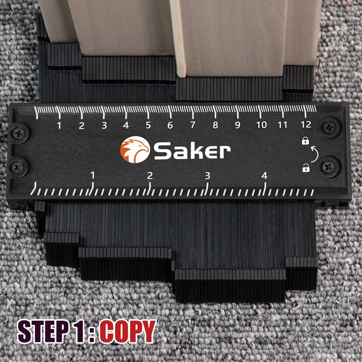 Saker® Contour Gauge Profile Tool With Lock (Black) - Image 8