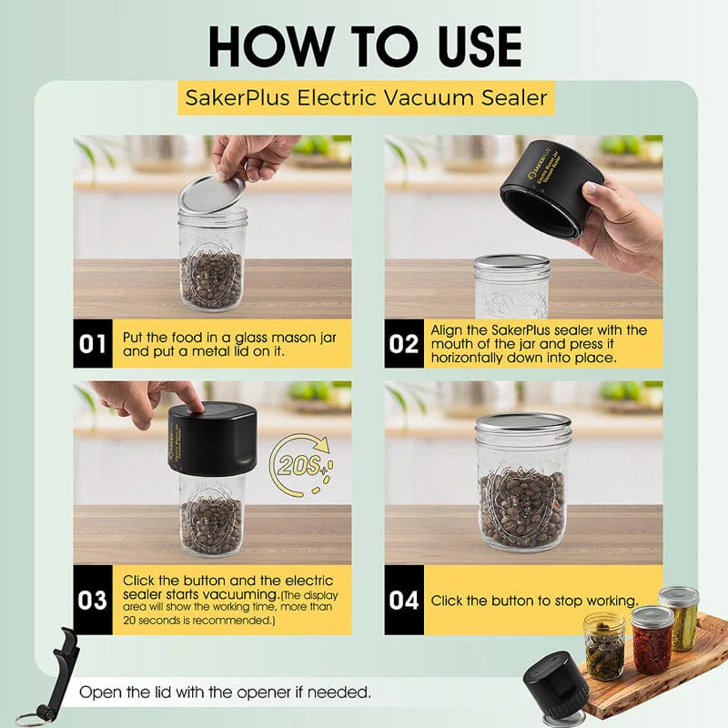 SAKER® Electric Vacuum Sealer For Mason Jars UK - Image 5