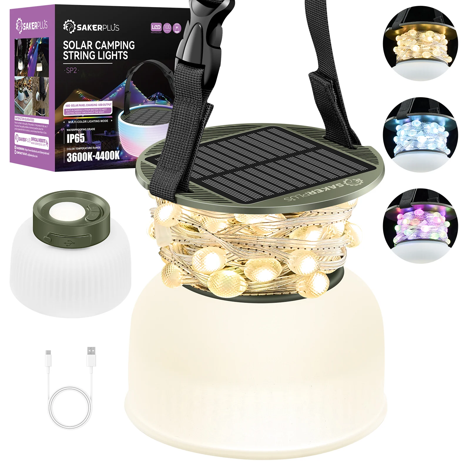 SAKER® Multicolored Camping Light String - Image 12