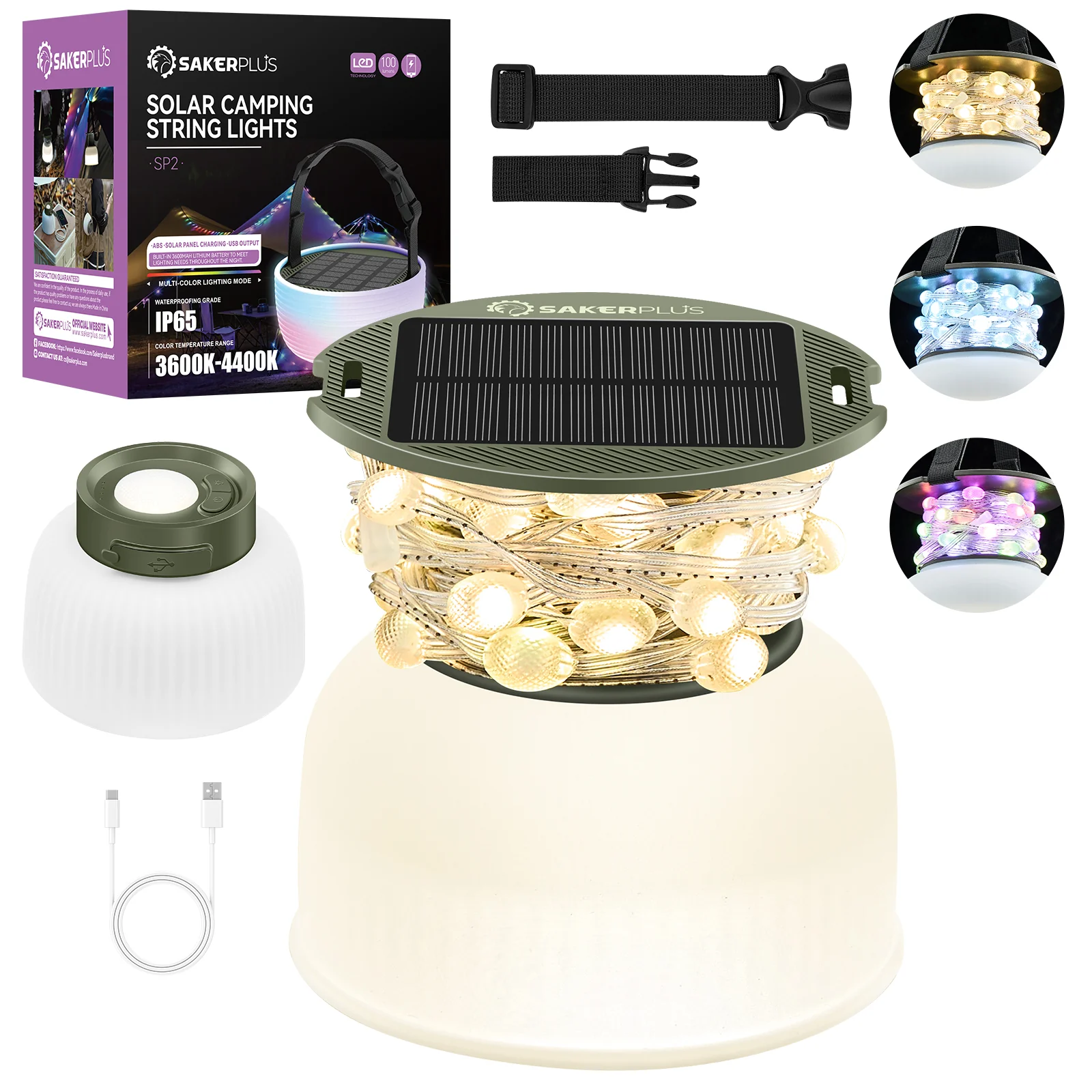 SAKER® Multicolored Camping Light String - Image 3