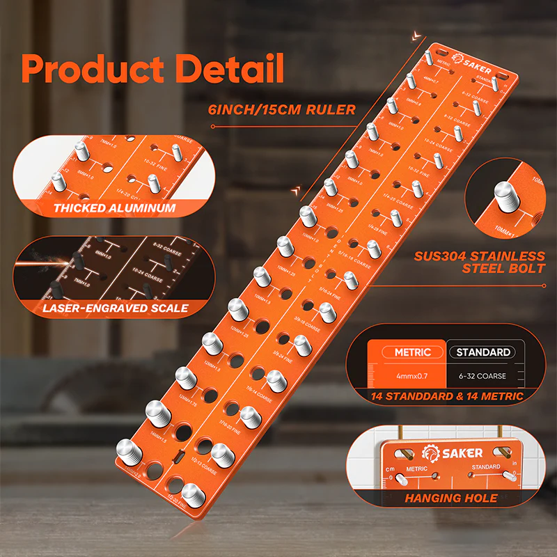 SAKER® Nut and Bolt Thread Checker - Image 4