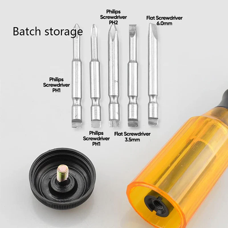 SAKERĀ® Push Pull Ratchet Screwdriver With 5 Screwdriver Heads - Image 4