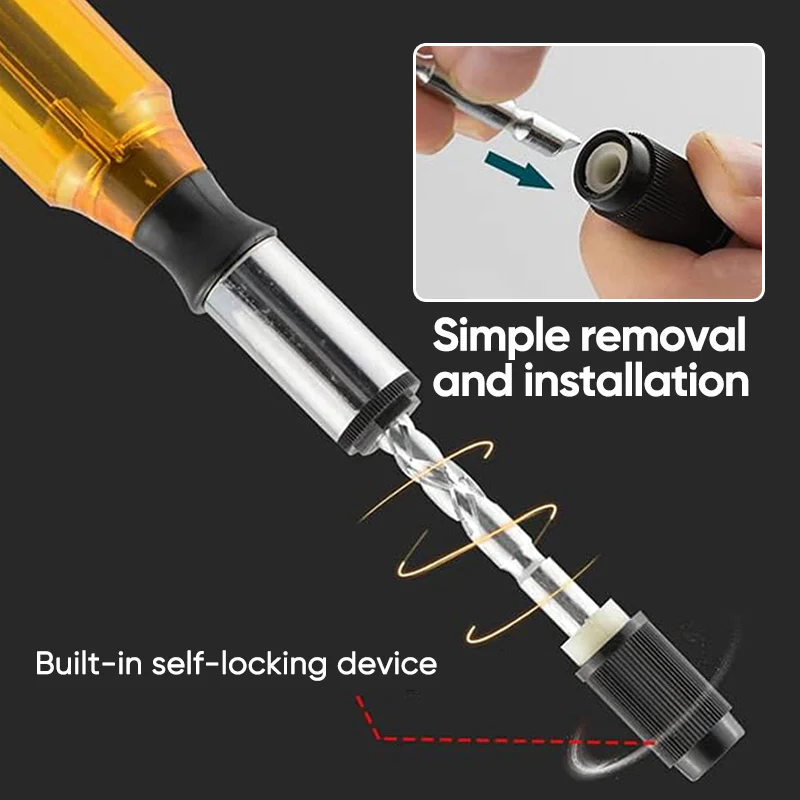 SAKERĀ® Push Pull Ratchet Screwdriver With 5 Screwdriver Heads - Image 7