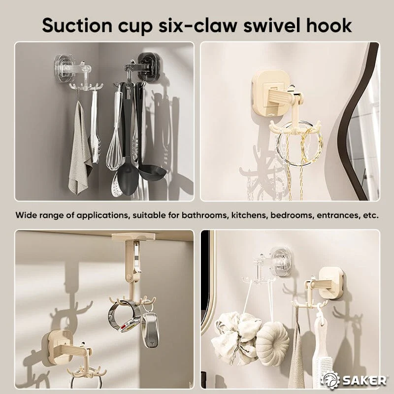 SAKER® Suction Cup Six-Claw Swivel Hook - Image 5