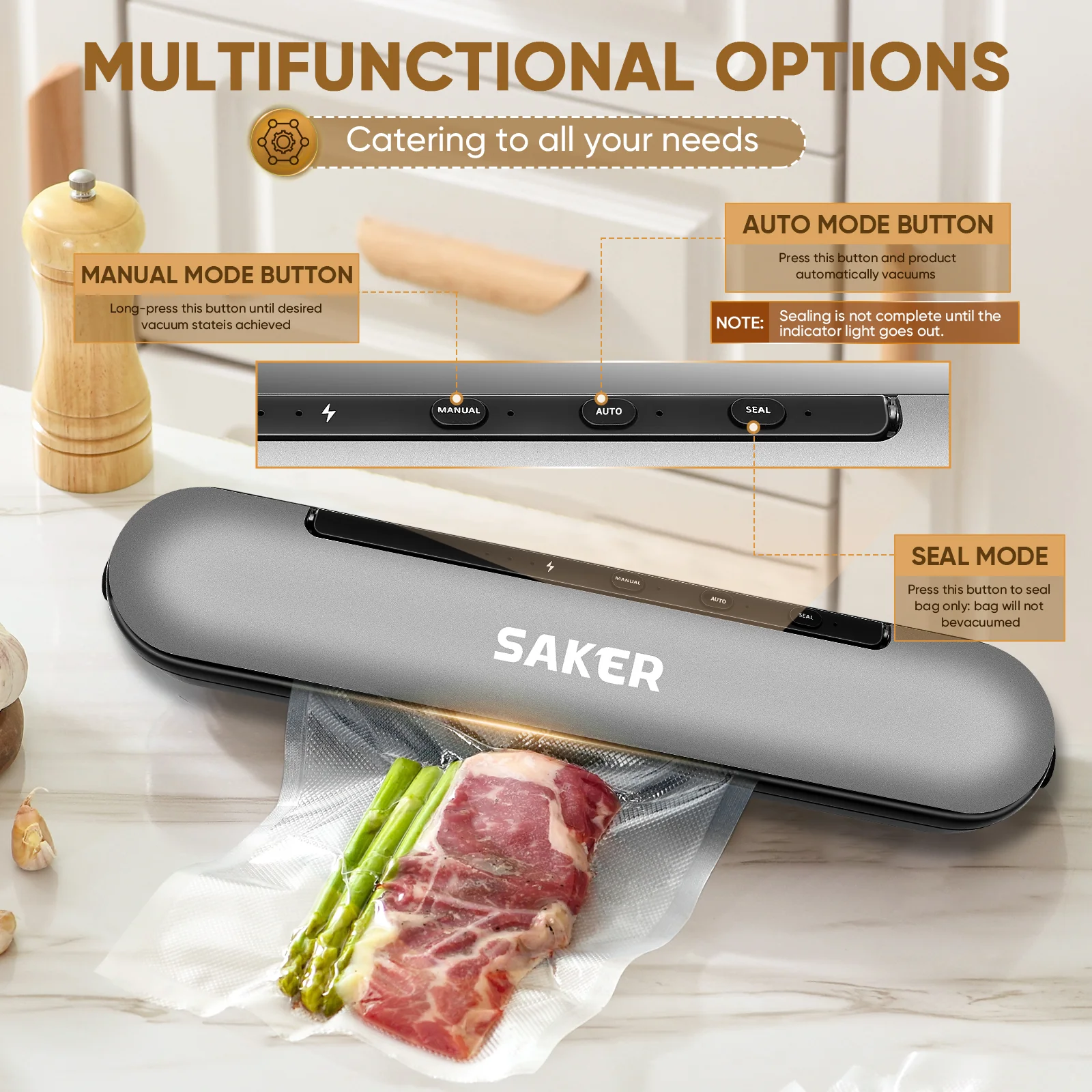 SAKER® Vacuum Sealer Machine Cordless - Image 3