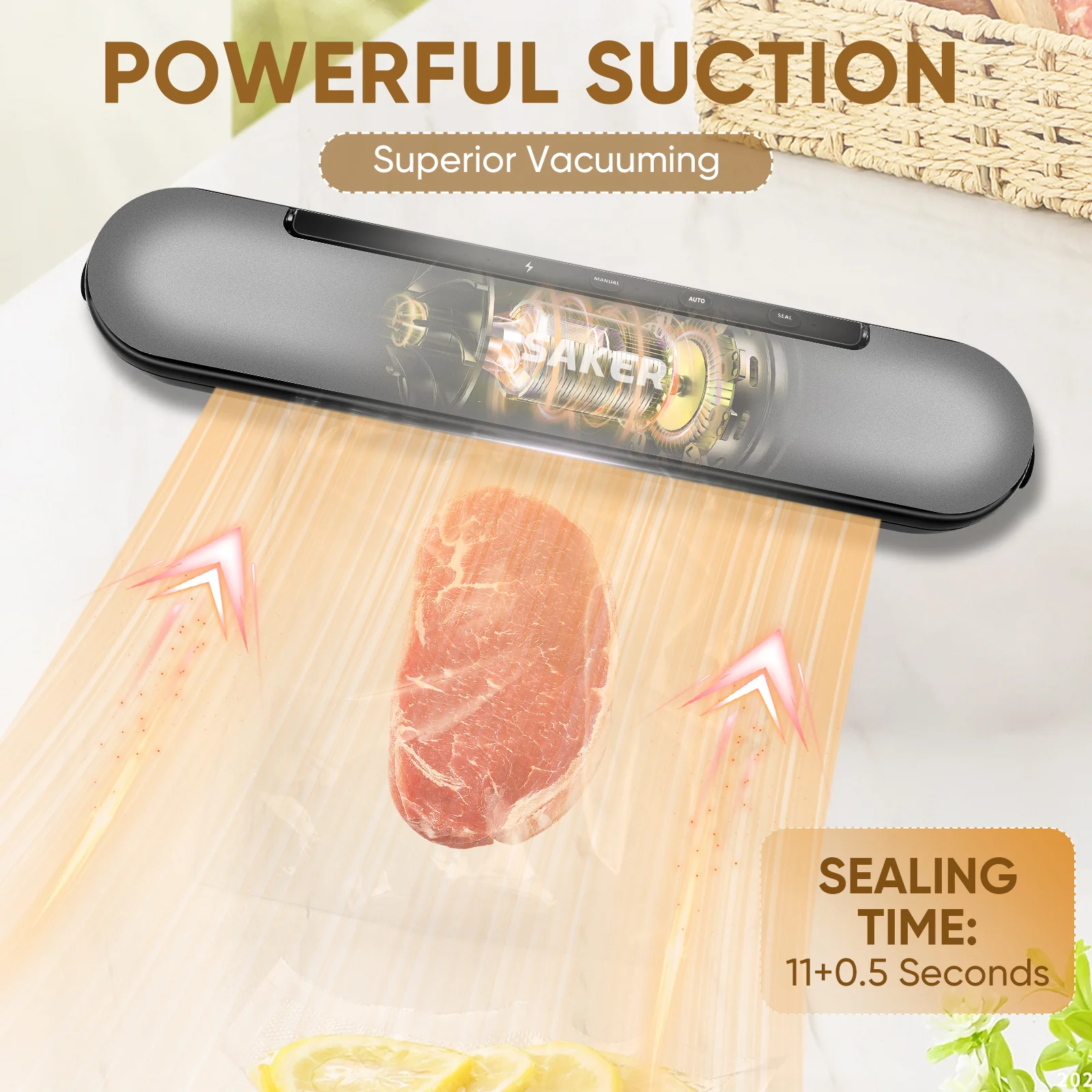 SAKER® Vacuum Sealer Machine Cordless - Image 7