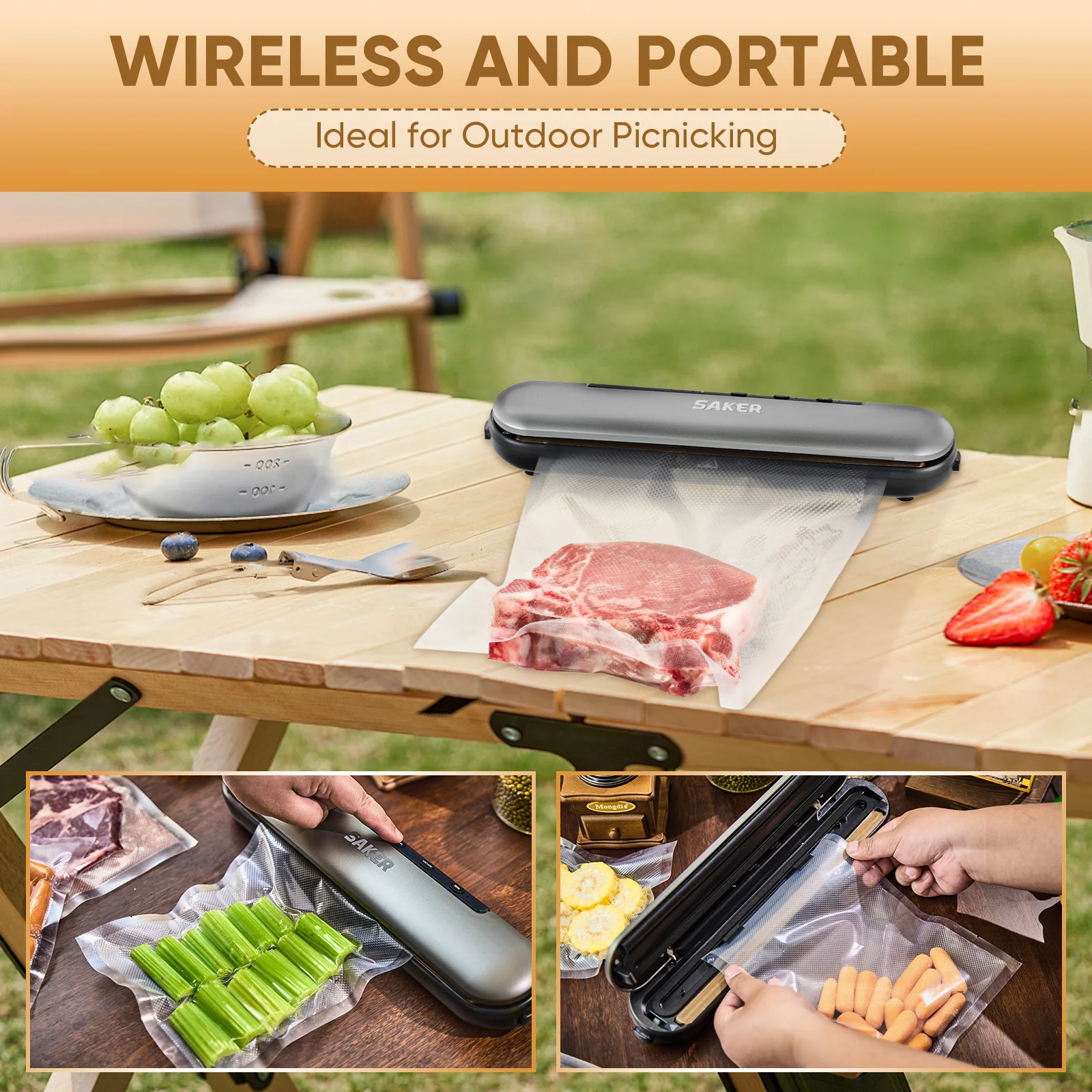 SAKER® Vacuum Sealer Machine Cordless - Image 9