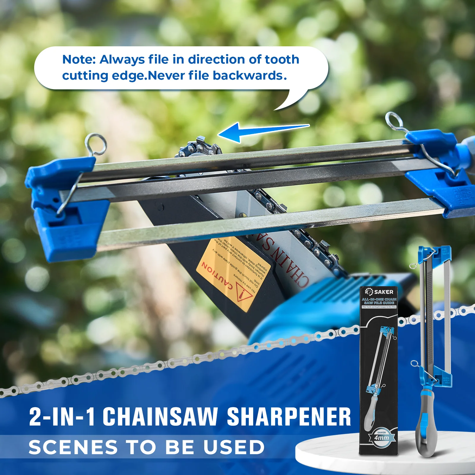 Saker 2 in 1 Chainsaw Sharpener for 3/8''LP Saw Chain - Image 9