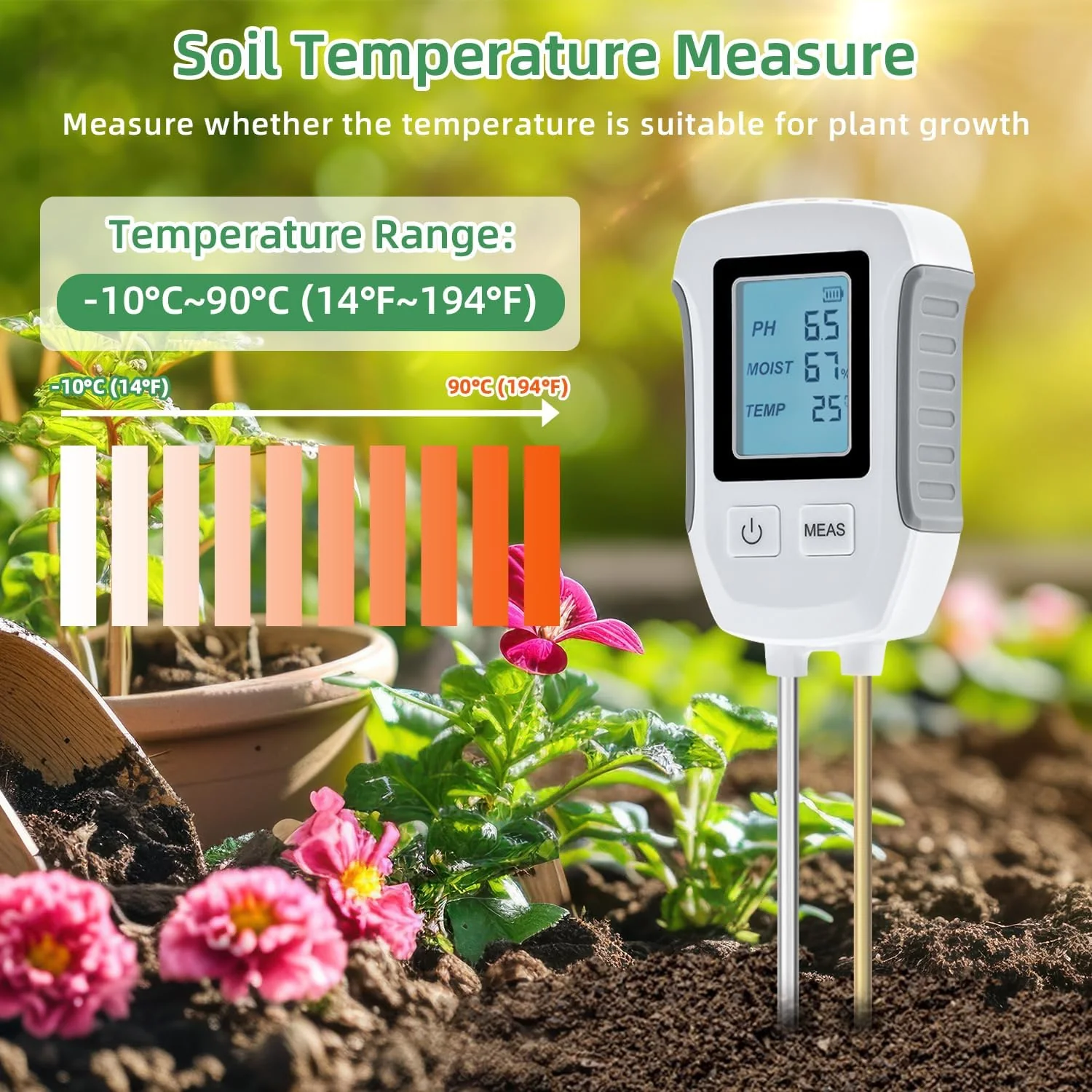 Saker 3 in 1 Digital Plant Soil Moisture Meter - Image 5