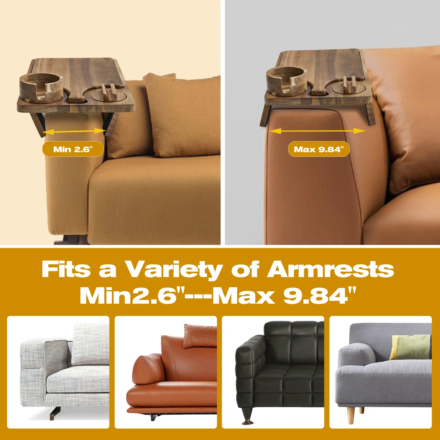 Saker 4-in-1 Couch Arm Table - Image 2