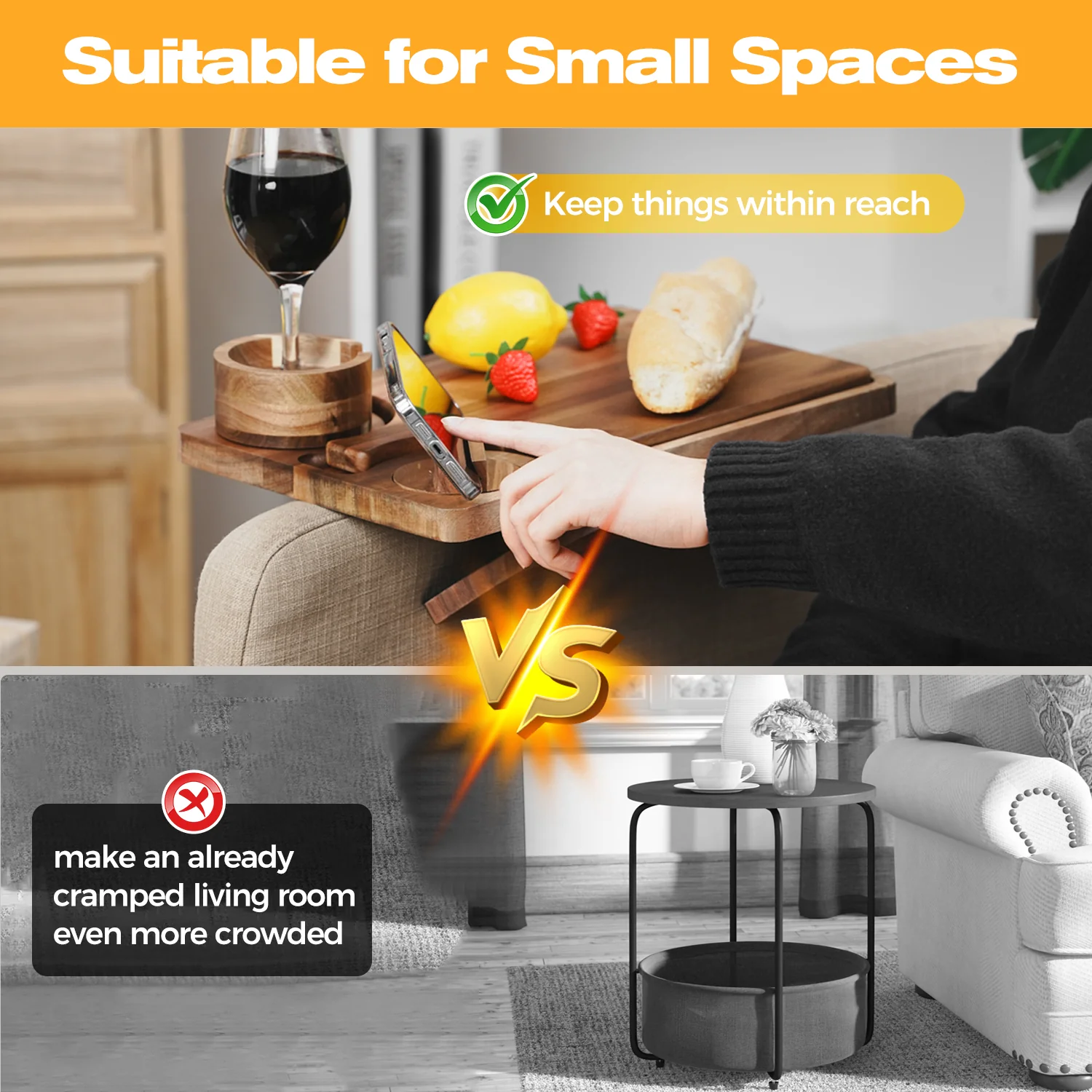 Saker 4-in-1 Couch Arm Table - Image 7