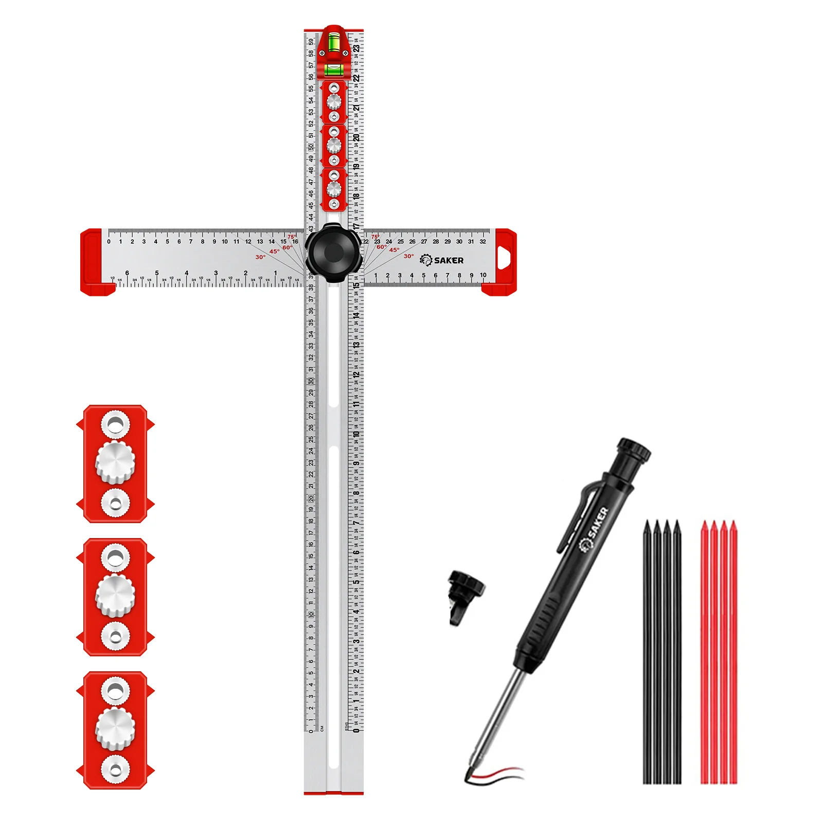 SAKER® 4 in 1 Drilling Positioning Ruler - Image 12