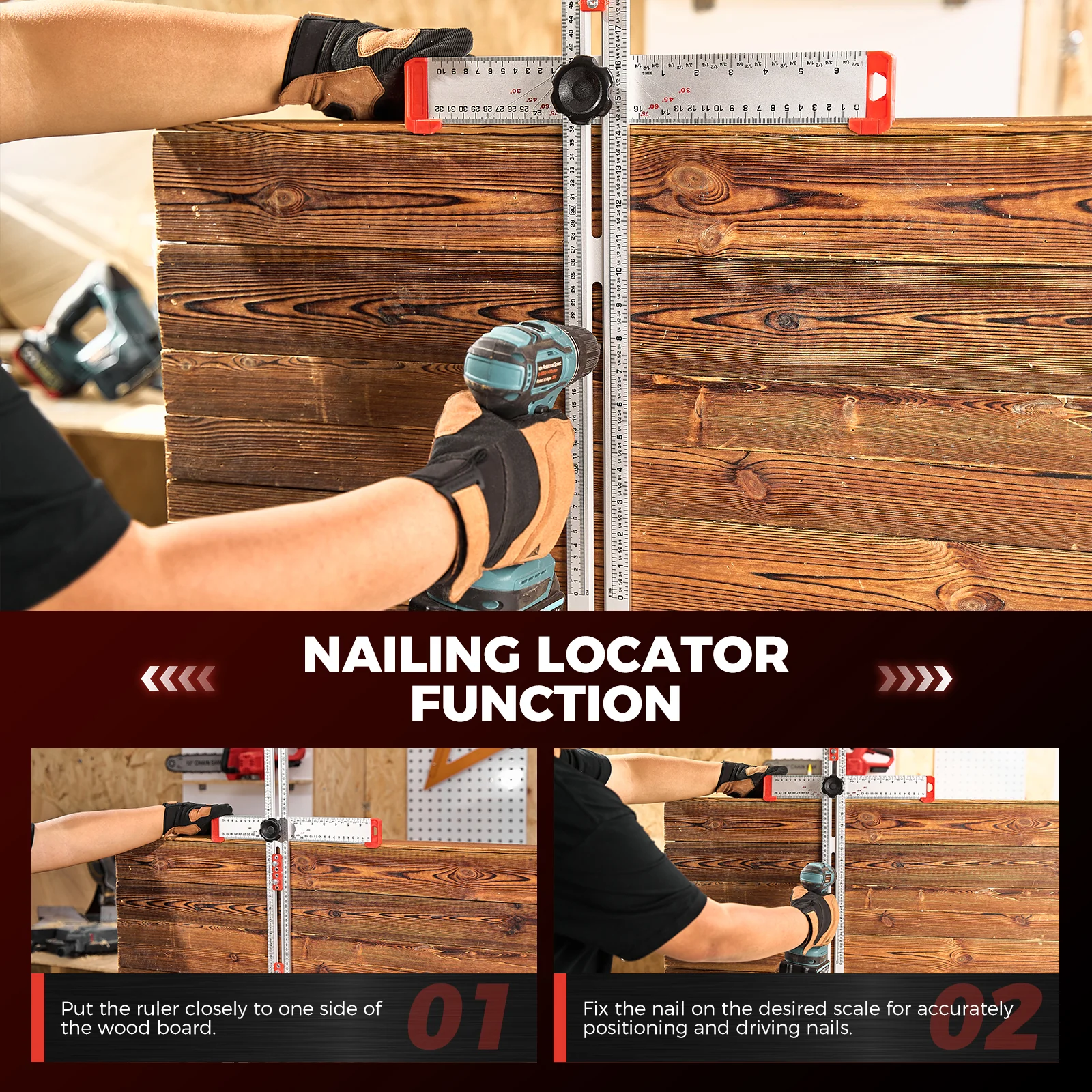 SAKER® 4 in 1 Drilling Positioning Ruler - Image 7