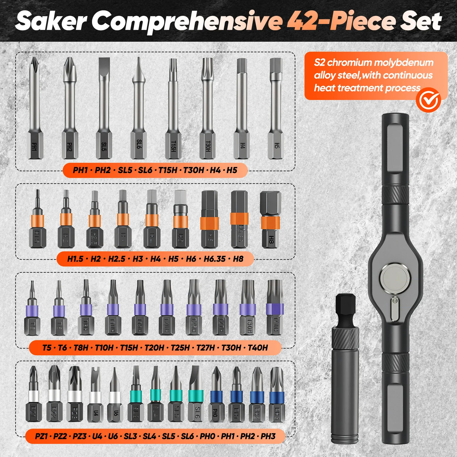 Saker 42 in 1 Magnetic Screwdriver Set - Image 17