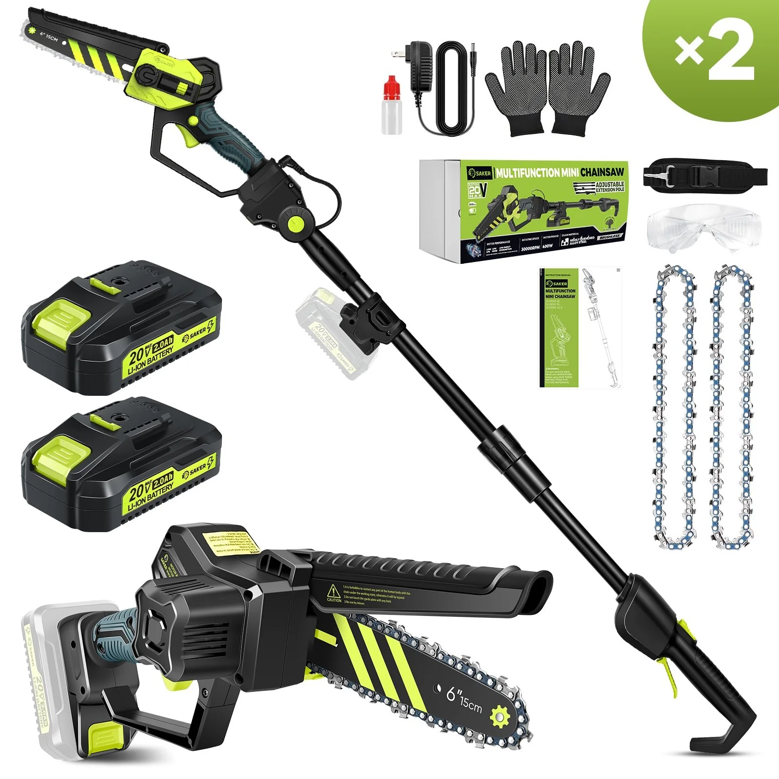 Sakerplus® Cordless Pole Saw and Mini Chainsaw - Image 13