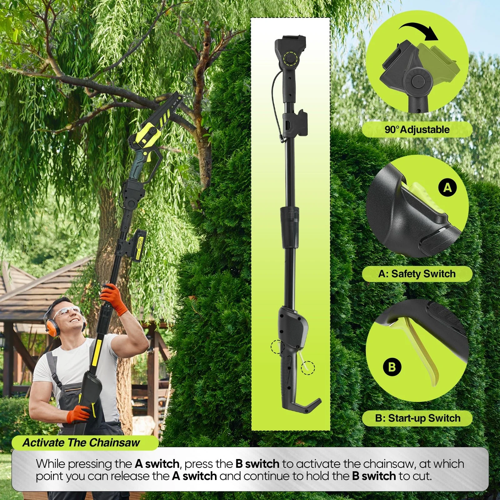 Sakerplus® Cordless Pole Saw and Mini Chainsaw - Image 3
