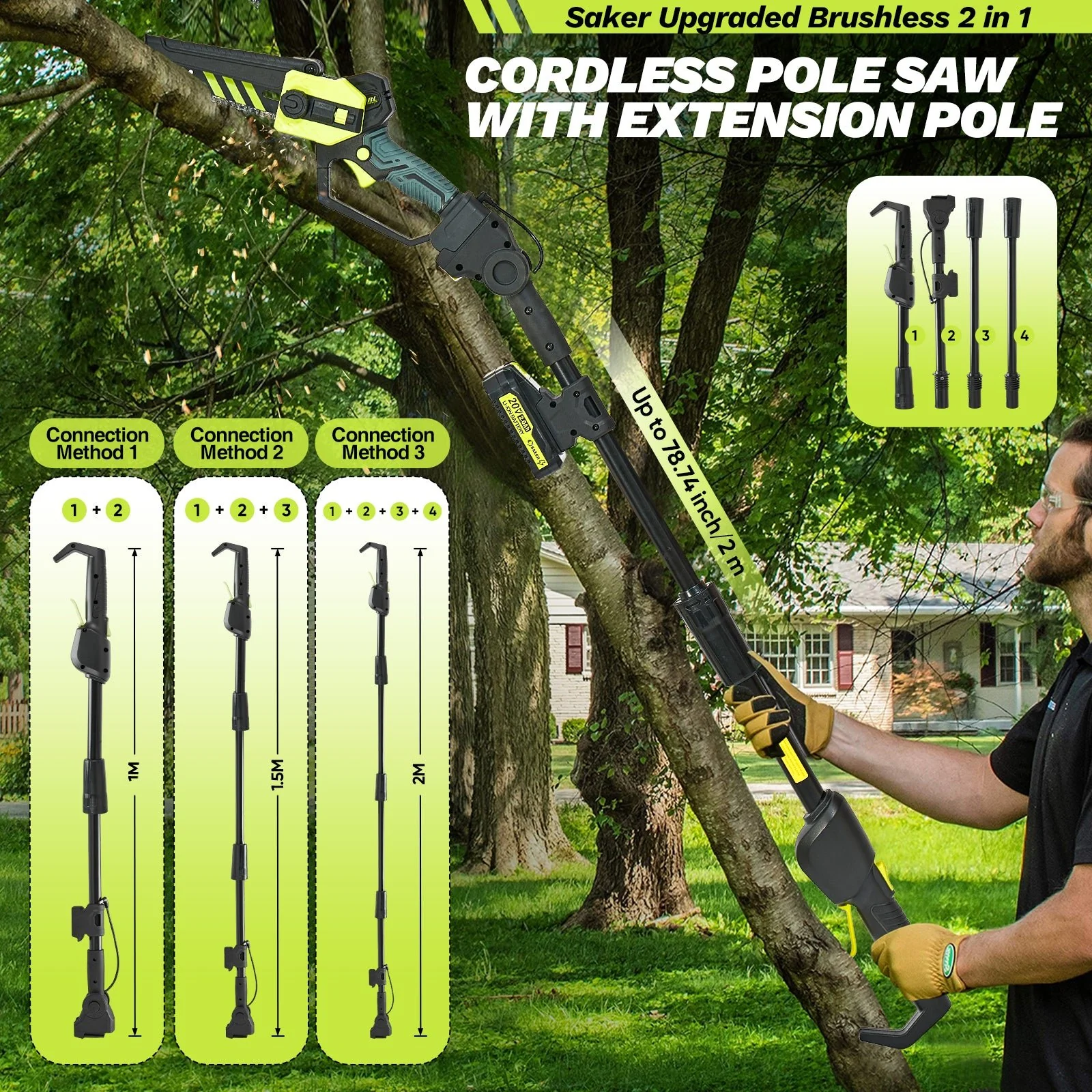 Sakerplus® Cordless Pole Saw and Mini Chainsaw - Image 5