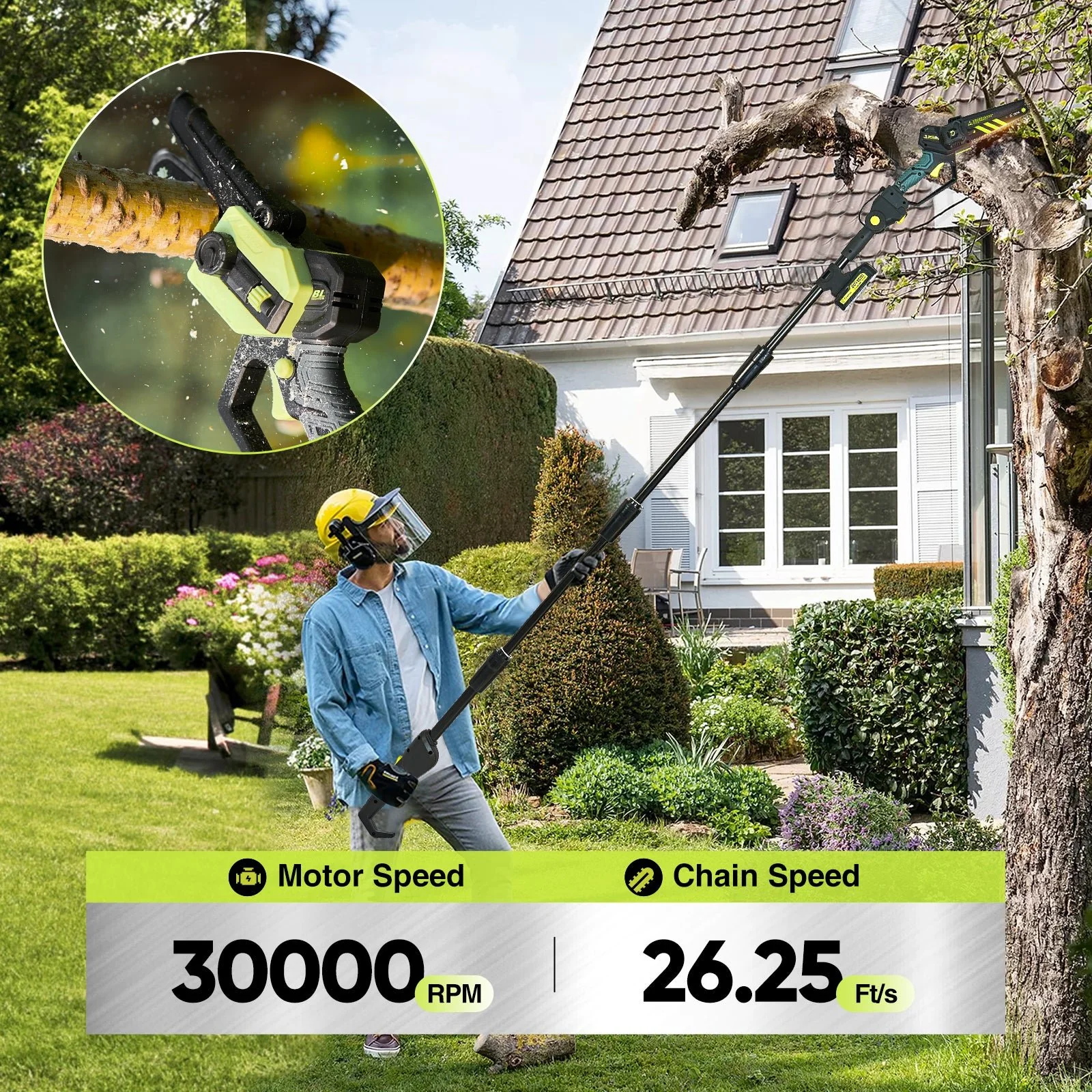 Sakerplus® Cordless Pole Saw and Mini Chainsaw - Image 6