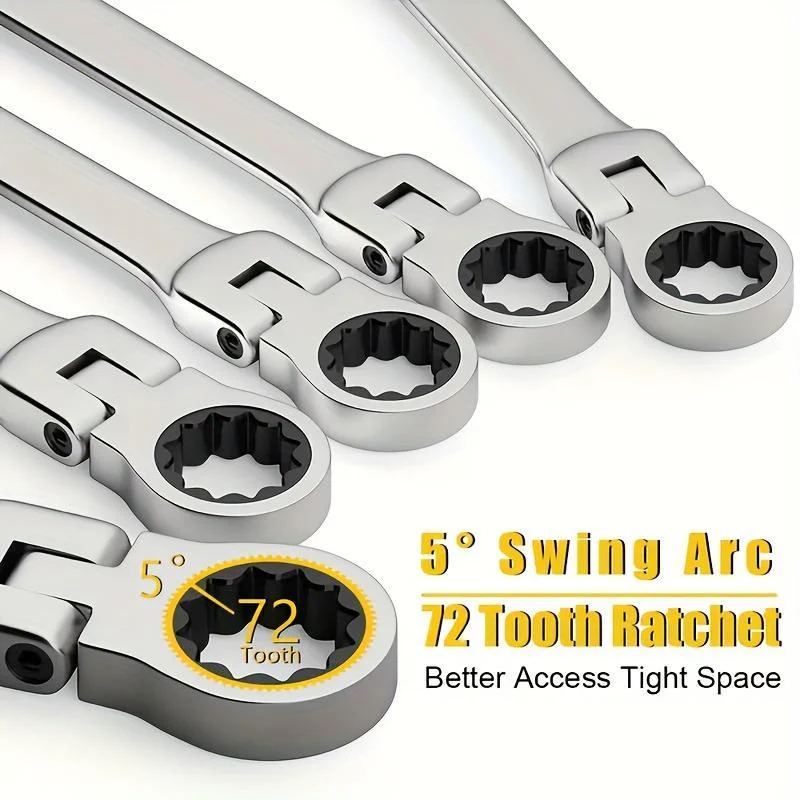 SAKER Flexible Head Ratchet Wrench Set - Image 5