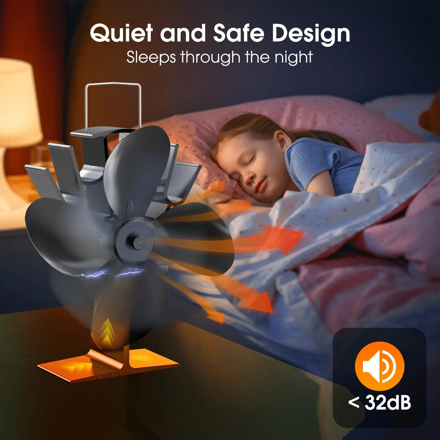 Sakerplus® Heat Powered Wood Stove Fan - Image 6