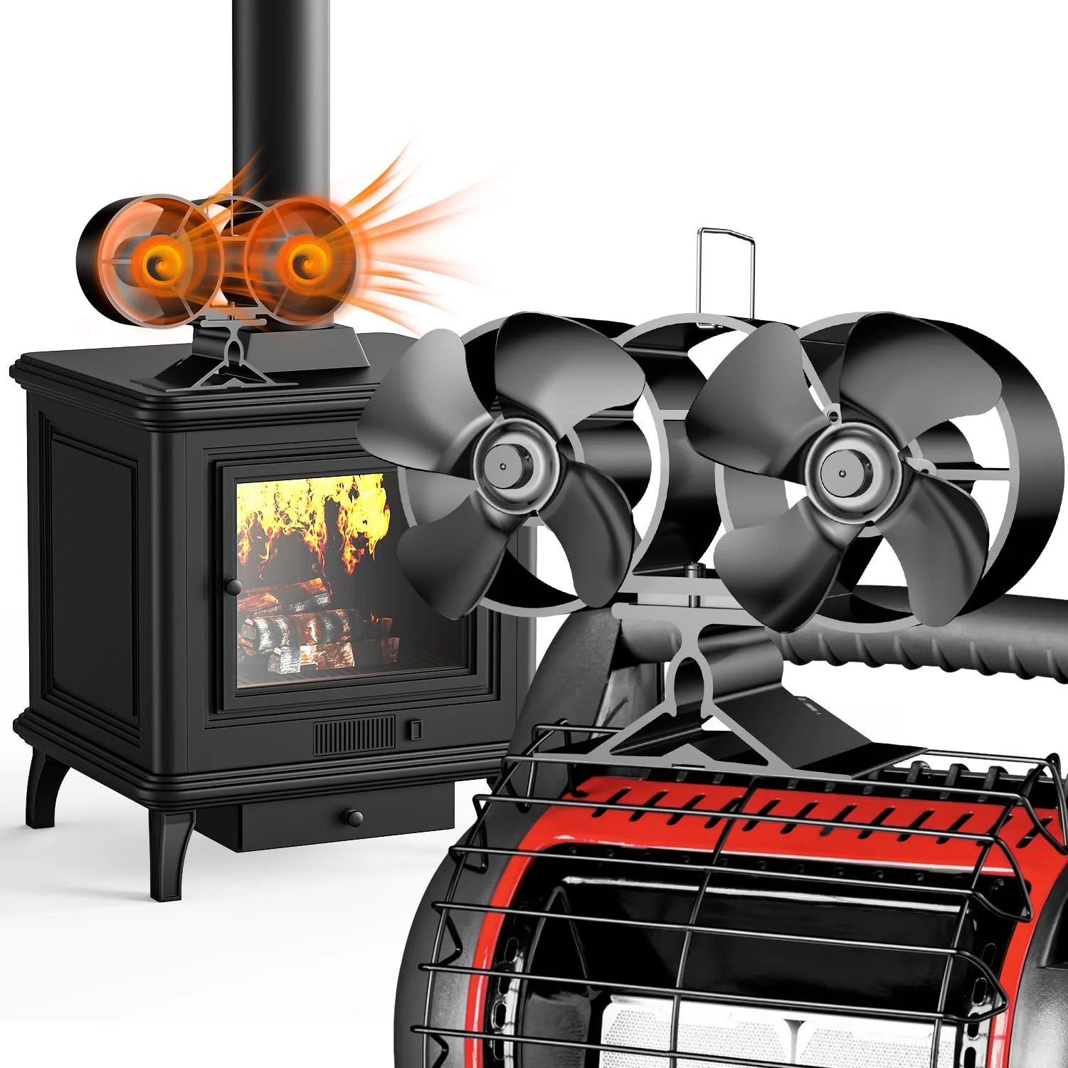 Sakerplus® Heat Powered Wood Stove Fan - Image 9