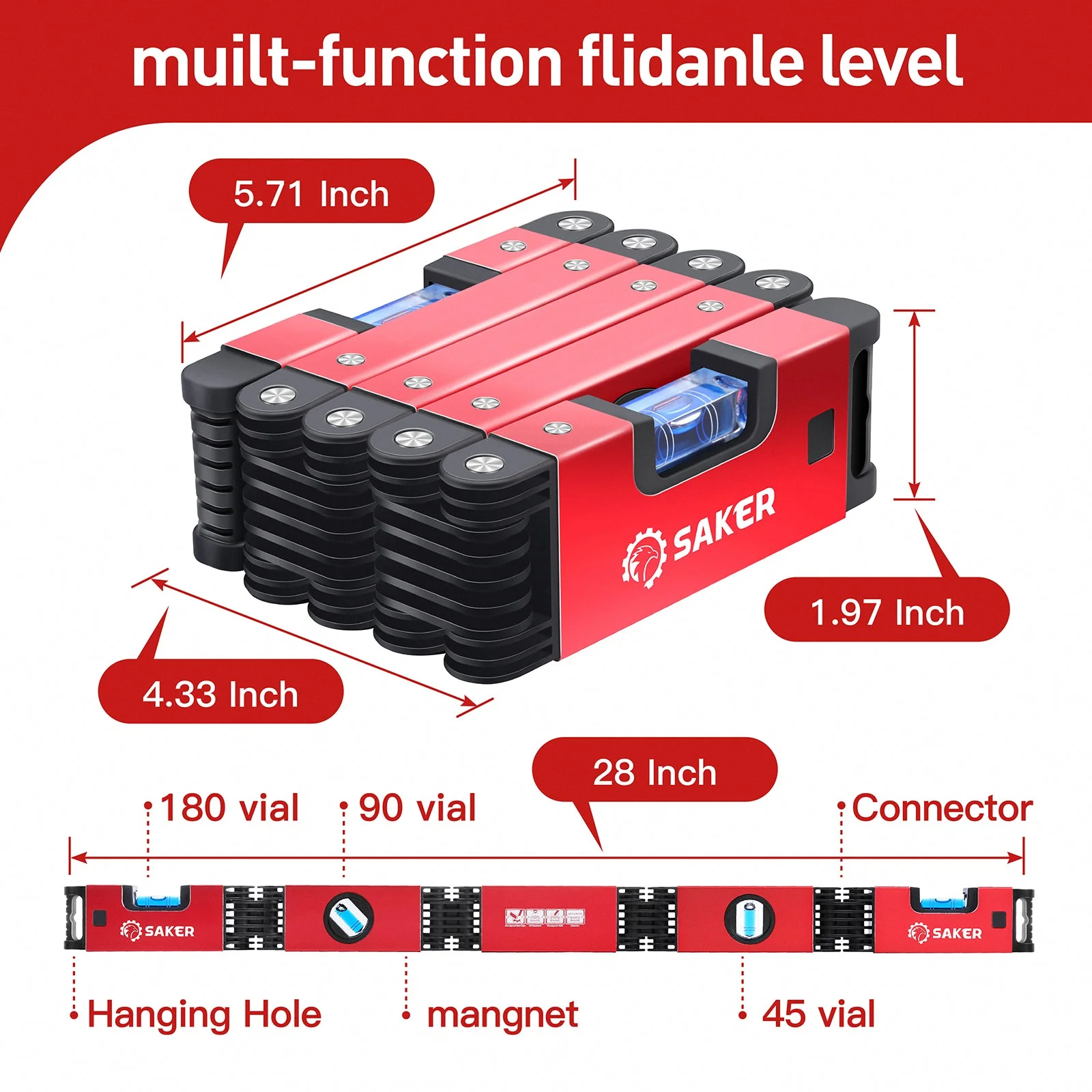 Saker Multi-Function Foldable Level - Image 2