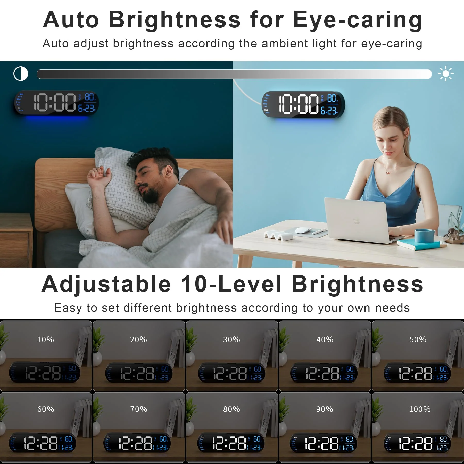 Saker Multi Functional LED Display Clock - Image 4