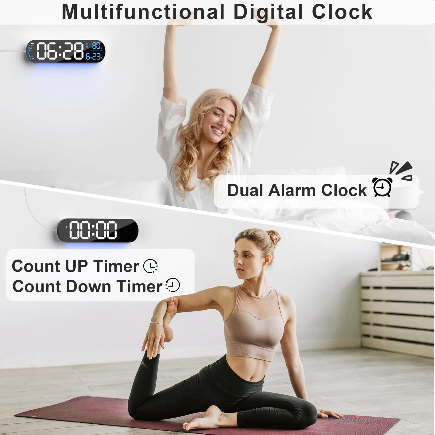 Saker Multi Functional LED Display Clock - Image 6