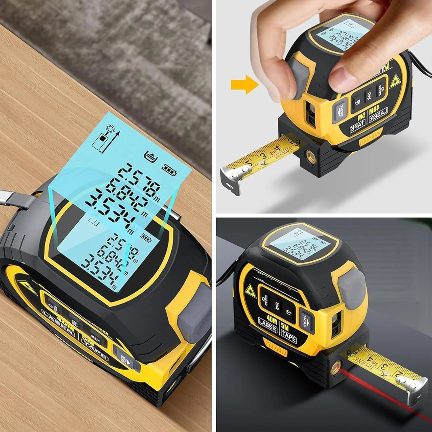 SAKER Portable 3-in-1 Infrared Laser Tape Measuring - Image 4