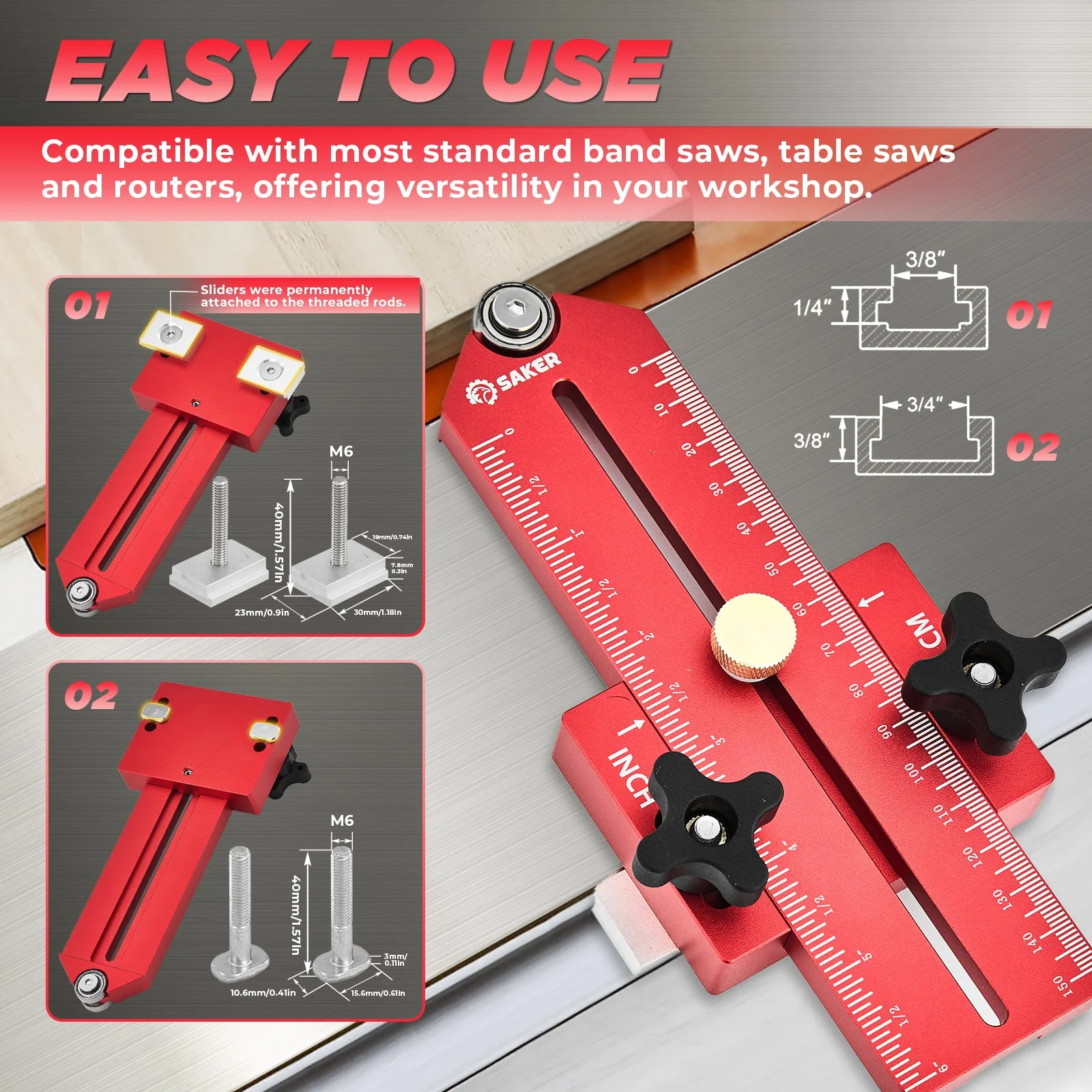Saker Thin Rip Jig Table Saw Jig Guide - Image 4