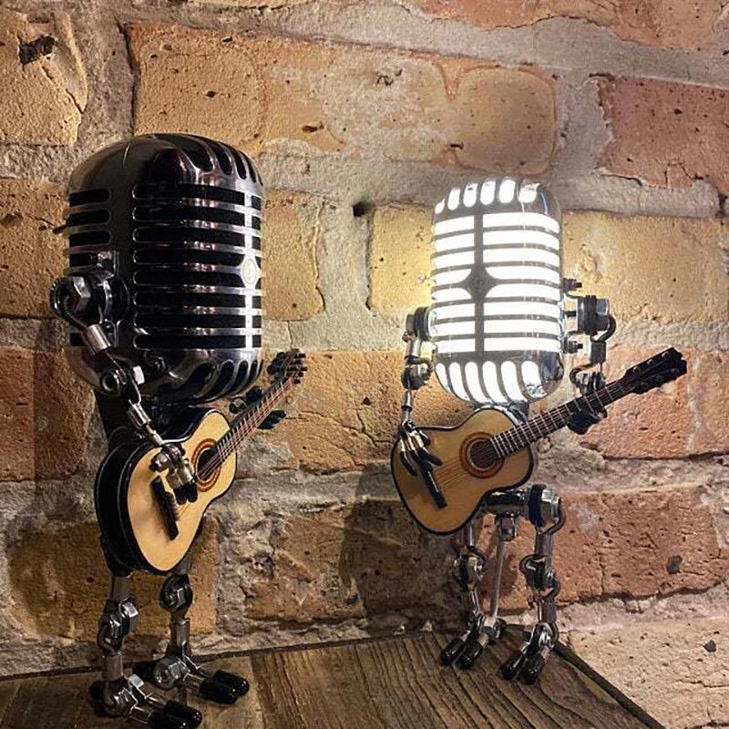 SAKER Vintage Metal Microphone Robot Desk Lamp - Image 3