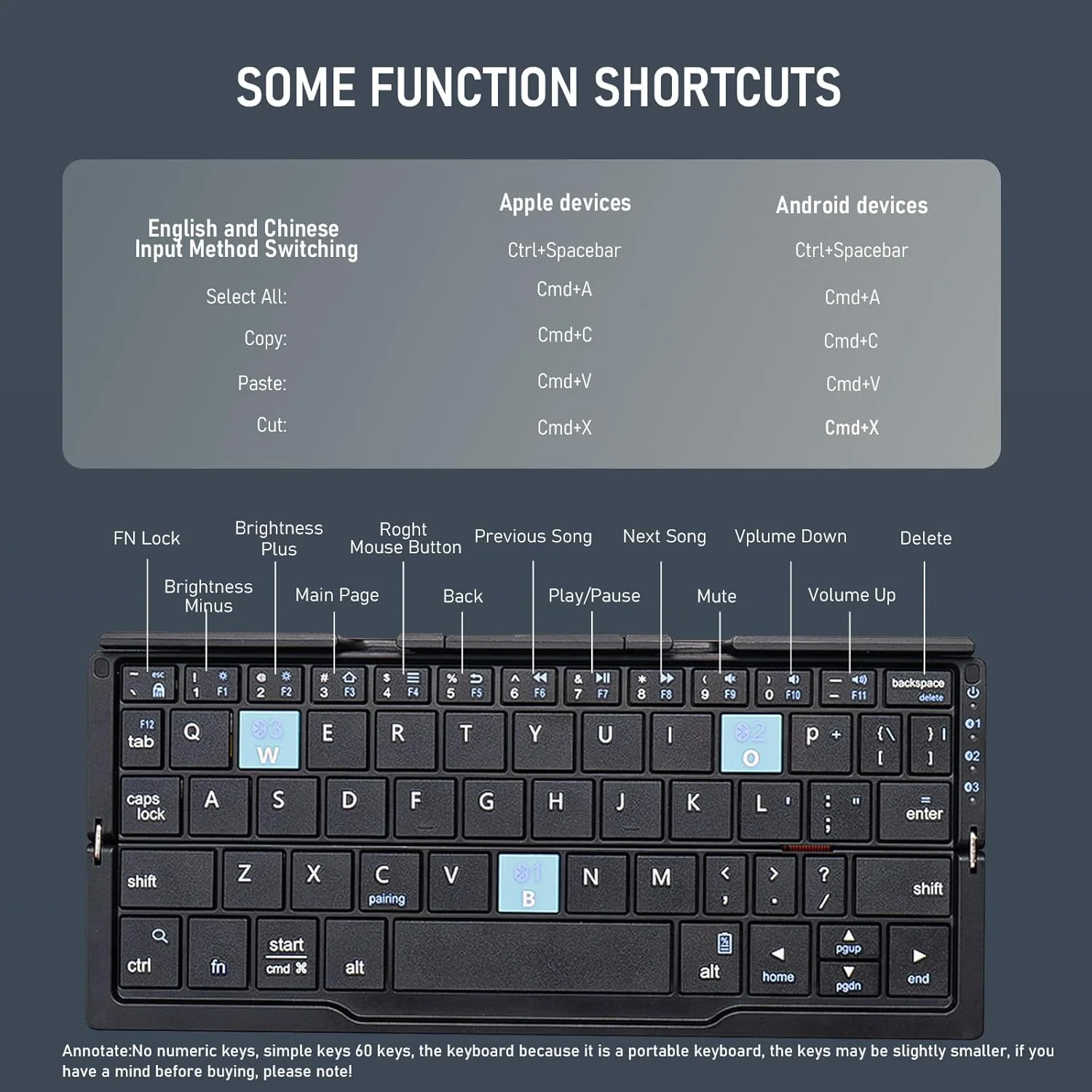 Saker wireless Bluetooth Keyboard with Touchpad - Image 11