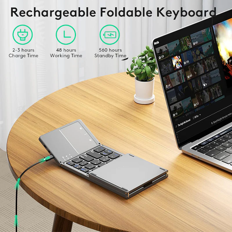 Saker wireless Bluetooth Keyboard with Touchpad - Image 2