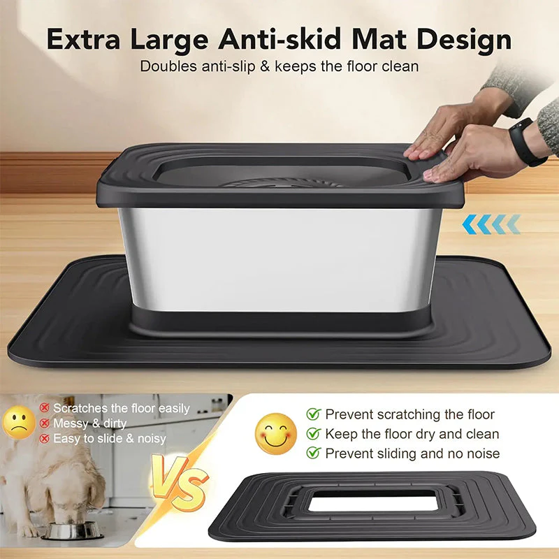 Sakerplus® 10L Stainless Steel No Spill Pet Bowl - Image 4