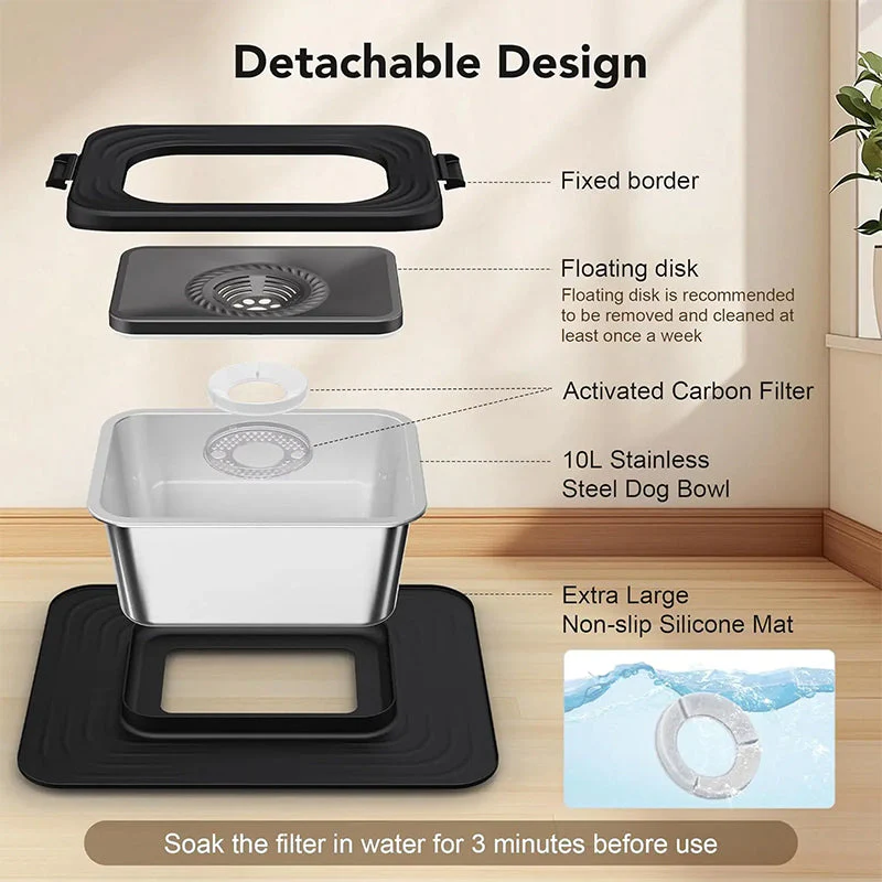 Sakerplus® 10L Stainless Steel No Spill Pet Bowl - Image 7