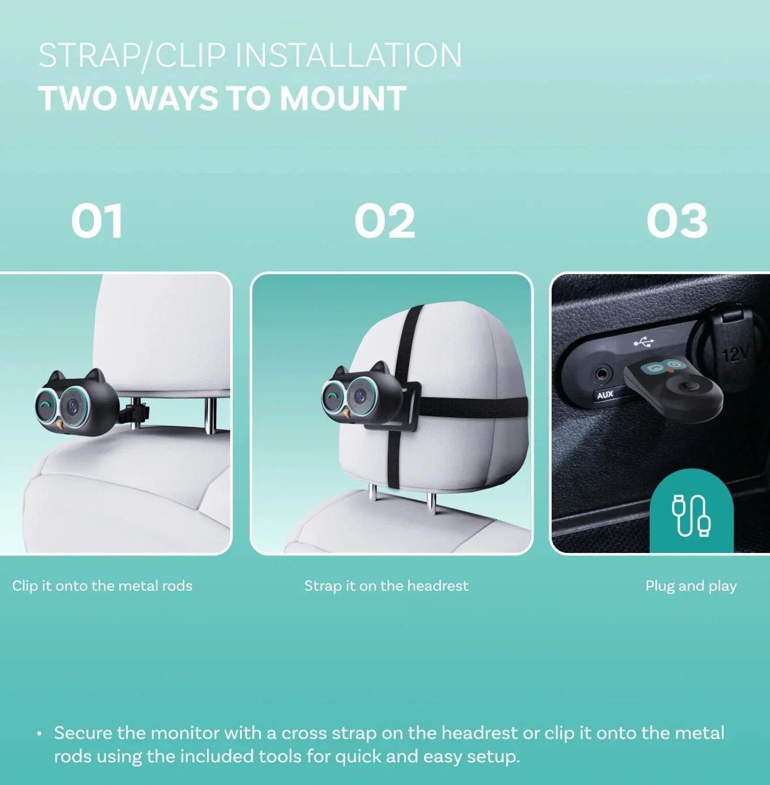 Sakerplus® 2-In-1 Baby Car Monitor - Image 12