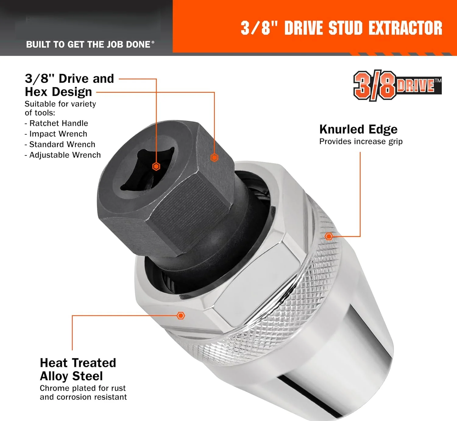 Sakerplus® 3/8 Drive Damaged Bolt Extractor - Image 3