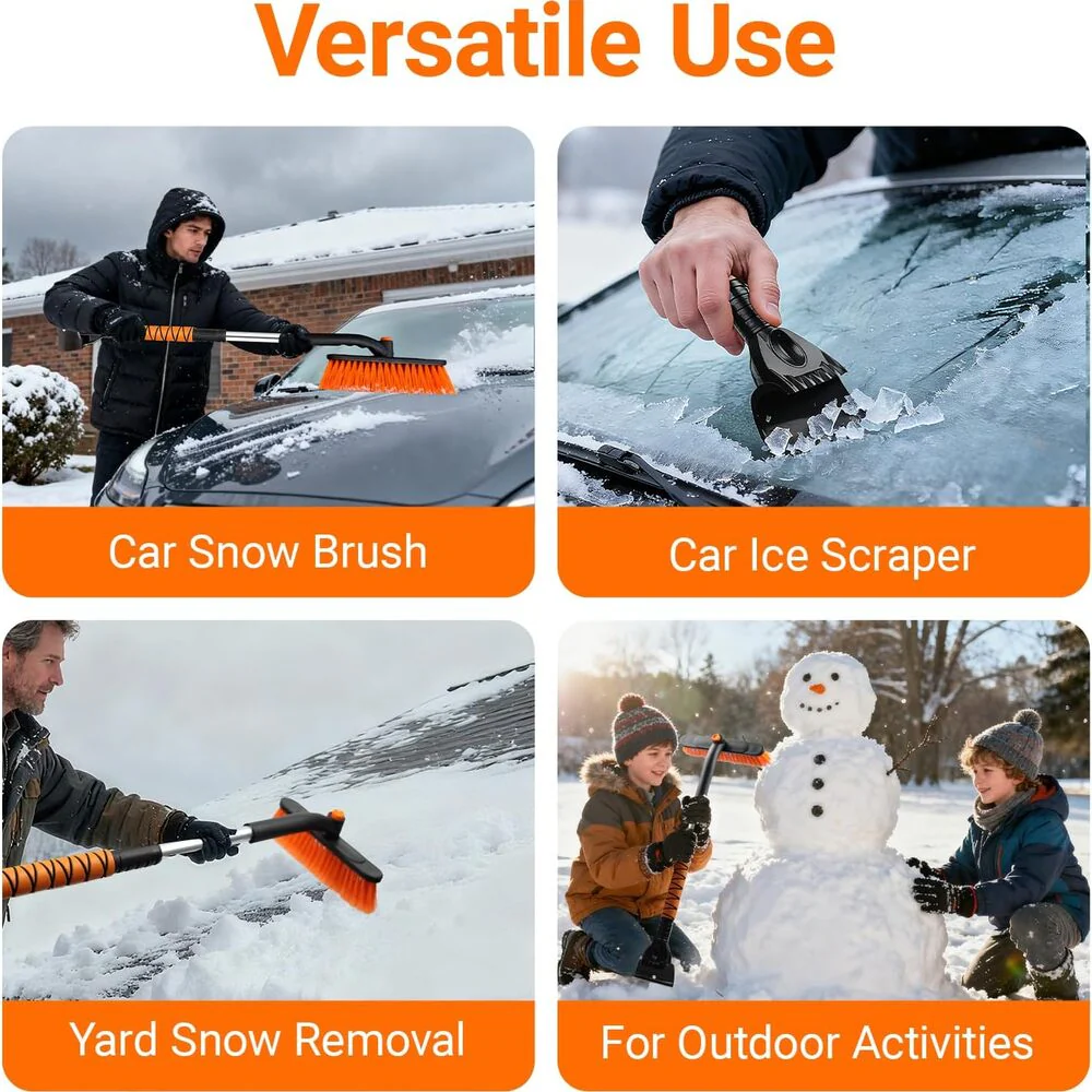 SakerplusĀ® 3-in-1 Extendable Snow Brush Ice Scraper - Image 5