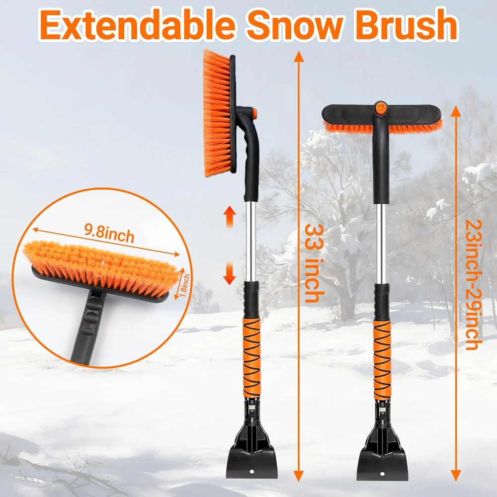 SakerplusĀ® 3-in-1 Extendable Snow Brush Ice Scraper - Image 8