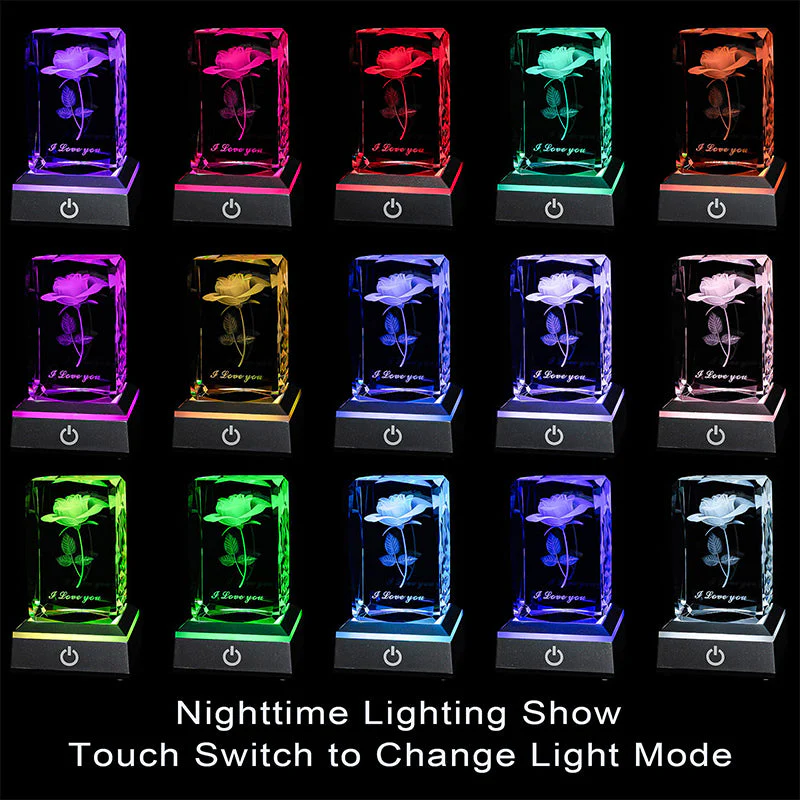 Sakerplus® 3D Rose Crystal Night Lamp - Image 2