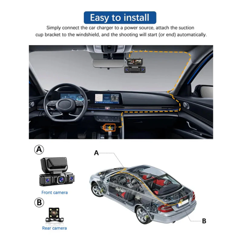 Sakerplus® 4 Channel Dash Cam Front Rear - Image 9